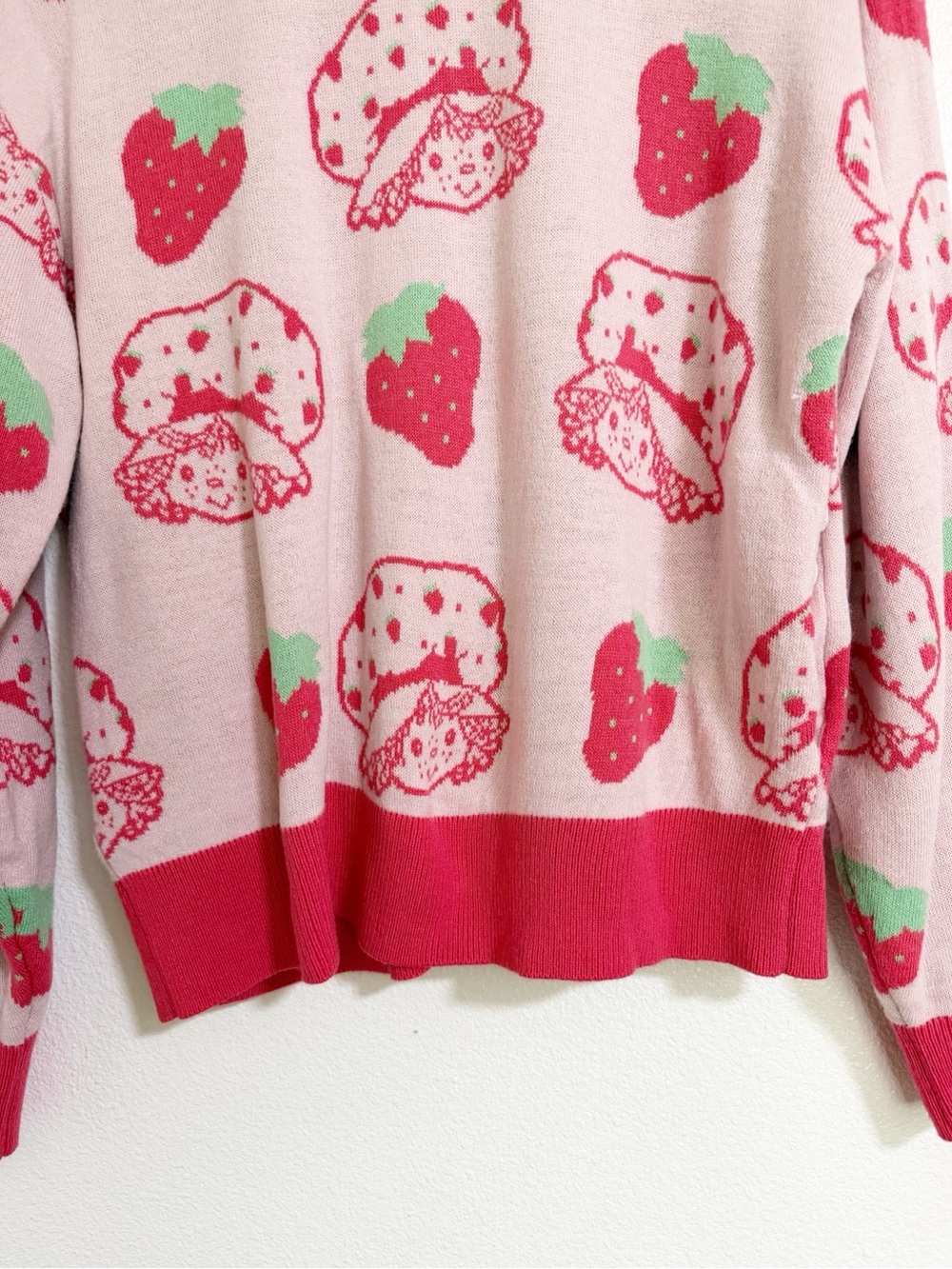 Hot Topic Strawberry Shortcake Bow Cardigan Pink Size M - Picture 8 of 12